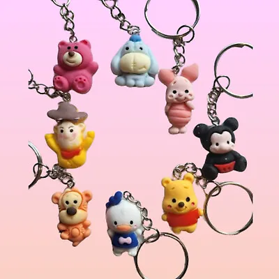 Disney Novelty 3D Keyring Gift Kids & Adult Charm Toy Story Winnie The Pooh Duck • £2.99