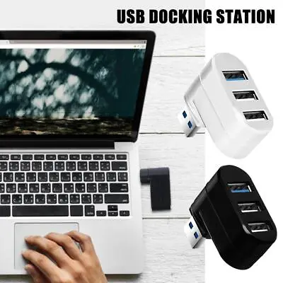 Mini USB 3.0 2.0 HUB 3 Port Distributor Adapter For PC MacboW7 Laptop .US • $2.18