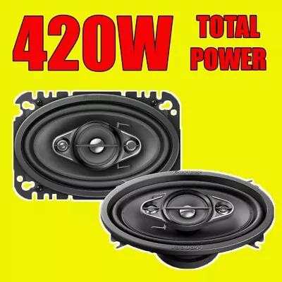 PIONEER 4x6  4 X6  4inch X 6inch 420W TOTAL CAR DOOR/SHELF COAXIAL SPEAKERS PAIR • £48.99