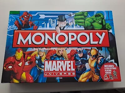 Monopoly Marvel Universe Edition Board Game Retro HASBRO 2011 Release-Used • £12