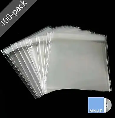 100 CD Mini-LP Sleeves: Adhesive Flap Resealable Wraps For Paper Jacket CD Album • $11.80