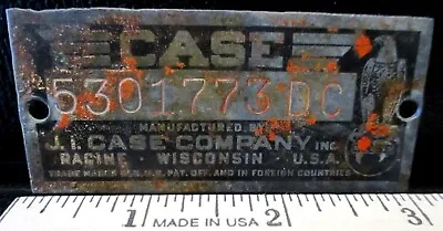 J I Case Racine DC? Tractor Serial Number Plate ID Tag Emblem Sign Old Abe Eagle • $41.99