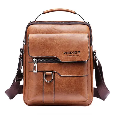 Hot PU Leather Shoulder Bag Men Small Messenger Bags Crossbody Wallet Casual Bag • £12.99