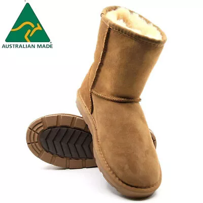 Australian Made UGG Boots Short Classic Unisex Premium Sheepskin Wool Chestnut • $128.99