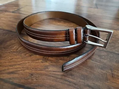 Men's Vegan Leather Belt Size 54/56 NWT $ 40 Cognac Brown Color  • $32.99