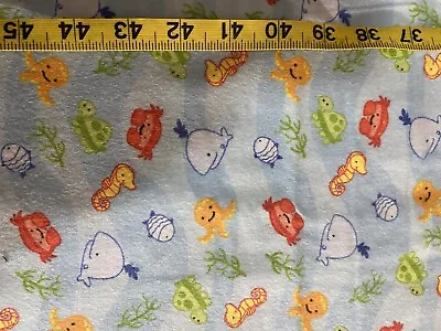 1 Yard Sea Creatures Flannel Fabric By Alpine-whale Octopus Crab Turtle • $5