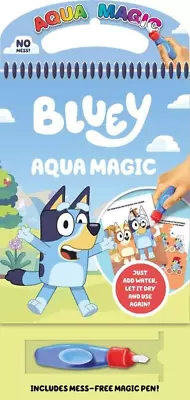 Bluey Aqua Magic Water Activity Set Colouring Book Reusable Mess-Free UK • £6.99