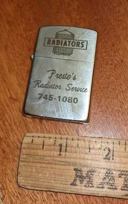 1970s VINTAGE SALESMAN SAMPLE CIGARETTE LIGHTER  PRESTO'S RADIATOR SERVICE KOREA • $24.99