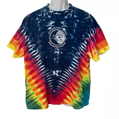 Vintage Half Moon Sober Festival T Shirt XL Tie Dye Cotton New Hampshire 2003 • $31.19