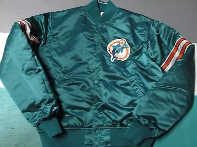 VTG Miami Dolphins Green Starter Satin Jacket Men's Medium • $99.99