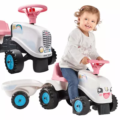 FALK Rainbow Tractor White With Trailer From 1 Year • £74.71