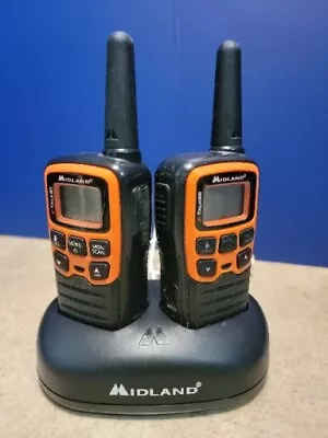 Midland Set Of 2 Walkie Talkies 18CVP15 Orange & Black W/ USB Charger Tested  • $25.88