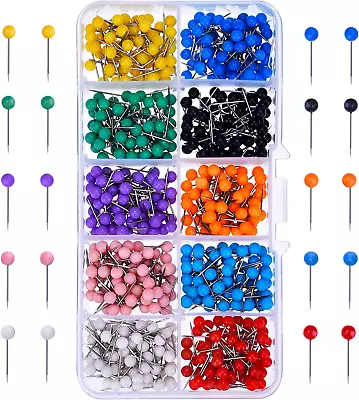 500 Pieces Map Push Pins Map Tacks Plastic Round Head Tacks With Steel Points 1 • $10.60