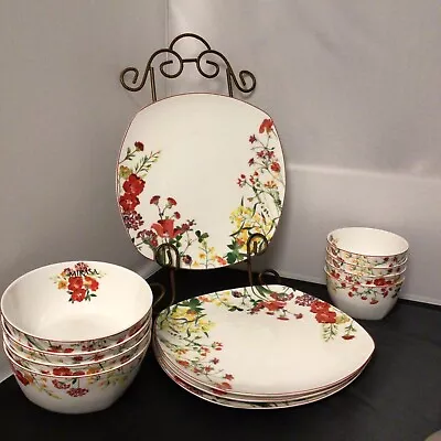 Mikasa Dinnerware Set 12 Piece  4 Dinner Plates 4 Cereal Bowls 4 Fruit Bowls • $159.99