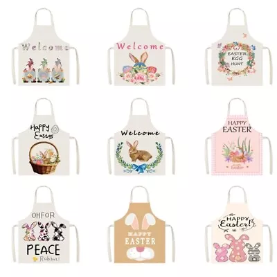 Easter Gnomes Print Apron Kitchen Cleaning Apron Cartoon Rabbit Aprons • $11.43