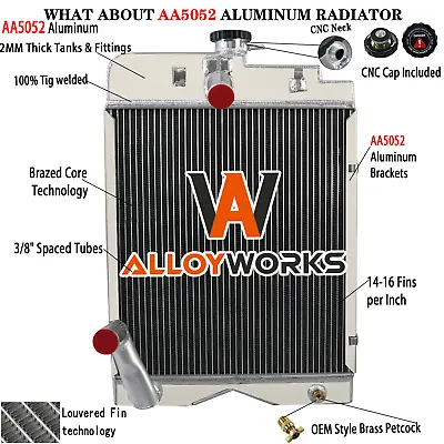 3 Rows Aluminum Radiator For Massey Ferguson TO30 TE20 TEA20 TO20 TO30 TO35 135 • $139