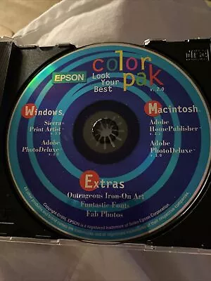 Epson Color Pak Printer Software Disc Only Cd Rom • $9