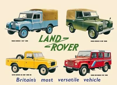 LAND ROVER  Vintage Retro Metal Tin Sign Poster Plaque Garage Wall Decor A4 • £8.99