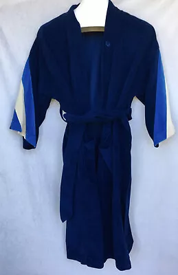 Christian Dior Robe De Chambre Velour Bath Robe Smoking Lounge One Size Blue • $89.99