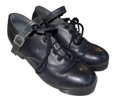 VTG Antonio Pacelli Irish Dance Hard Shoes Super Flexi Black D 1 1/2 Hist Note • $119.99