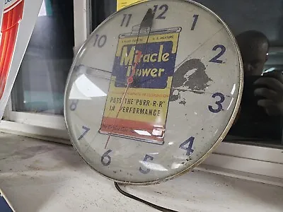 VINTAGE AUTO PARTS STORE MIRACLE POWER CLOCK STILL WORKS 1930s 1940s Gas Oil Cav • $1235.03