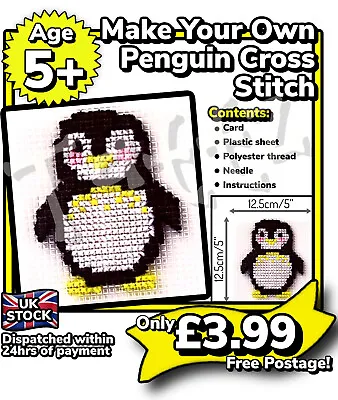£3.99 • Buy Children’s Cross Stitch Kit - Penguin