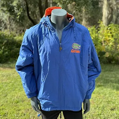 Vintage Florida Gators Mens Puffer Jacket Sz L Full Zip Hooded  • $32