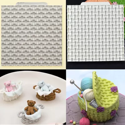 3D Knitting Basket Silicone Cake Fondant Border Decorating Mould Sugarcraft Mold • £3.49