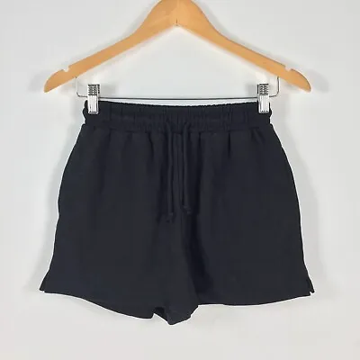 Supre Womens Sweat Shorts Size XS Black Elastic Waist Solid Pockets 017829 • $8.66