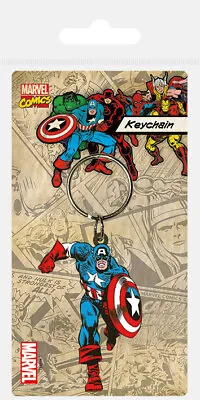 Marvel Comics Captain America Rubber Keychain Keyring • £2.88