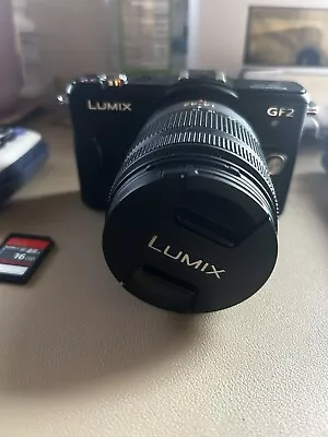 Panasonic LUMIX DMC-GF2 12.1 MP Mirrorless Digital Camera BLACK Kit 14-42mm Lens • $55