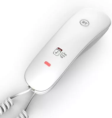 New White Wall Mount Telephone Corded BT Landline Home Handset Phone Memory Mute • £18.87