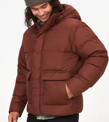 MARMOT Stockholm Mens XL Down Hooded Winter Parka/Jacket/Coat Chocolate $300 • $149.99