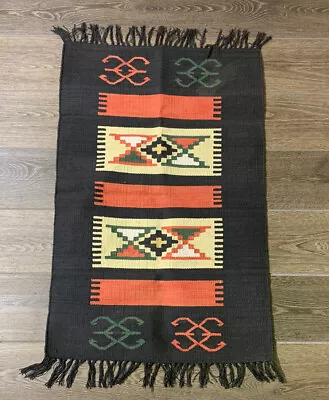 Vintage Native American Southwestern Aztec Rug Size 37 X 25 • $89.99