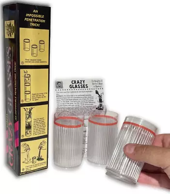 CRAZY GLASSES 3 Stacking Plastic Cup Color Liquids Penetrate Stage Magic Trick • $17.89