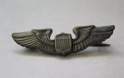 Vintage Sterling Silver US Army Air Force WWII Pilot Aviator Badge Wings Pin • $45