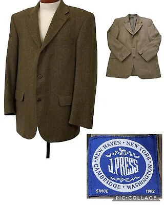 J. PRESS Wool & Cashmere Herringbone Tweed Plymouth Sport Jacket Coat Blazer 42R • $99