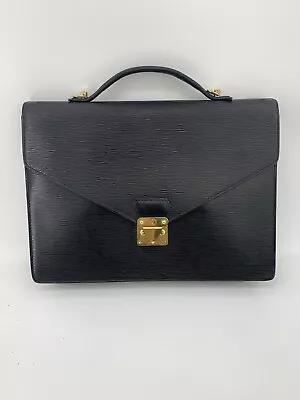 Louis Vuitton Black Epi Monceau Serviette Metis Briefcase Work School Bag 10999 • $379