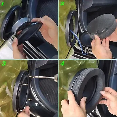 6.5'' Speaker Ring Bass Sound Insulation Cotton 4PCS Self Adhesive For Car Door • $22.99