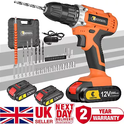 CONENTOOL Electric Cordless Drill Set 12V Drill Driver Screwdriver + Battery UK • £22.99