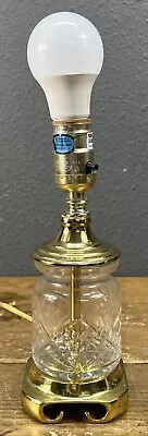 Vintage Glass Brass Mini 8” Table Lamp Mason Jar MCM • $62.99