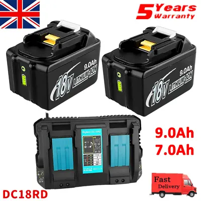 UK For Makita 18V 7.0Ah LXT Li-ion Battery BL1830 BL1840 BL1850 BL1860 / Charger • £26.89