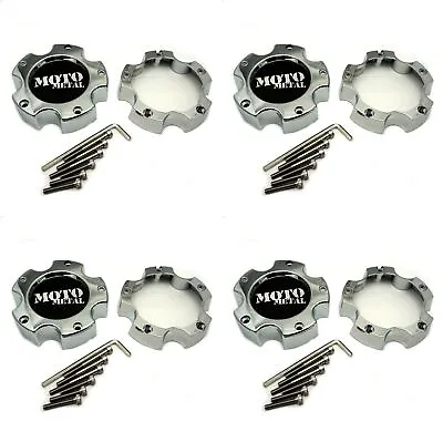 4 Moto Metal Chrome Wheel Center Hub Caps For 5x5/127/4.5/114.3 MO965 MO961 • $84