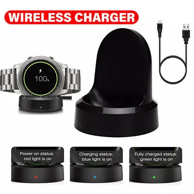 Wireless USB Charger Charging Dock 42mm/46mm For Samsung Galaxy Watch Gear S2/S3 • £8.98