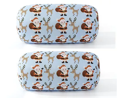 Mushy Pillows Microbead Roll Pillow Winter Patterns Combo Pack 2 Pillows - Santa • $14.79