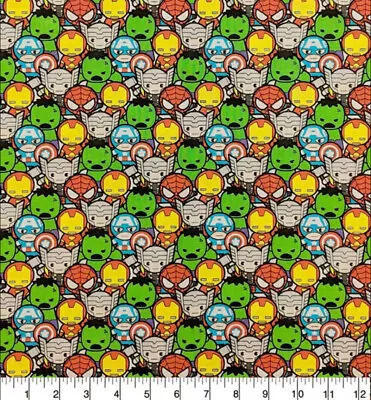 $4 • Buy Marvel Avengers Kawaii Stacked Fabric Fat Quarter (18 X21 ) - 100% Cotton