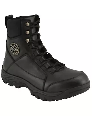 Milwaukee Leather Men's Lace-Up Tactical Boot Round Toe - Extended Sizes Black • $117.29