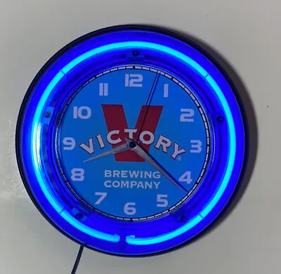 Victory Brewing Logo Neon Wall Clock • $79