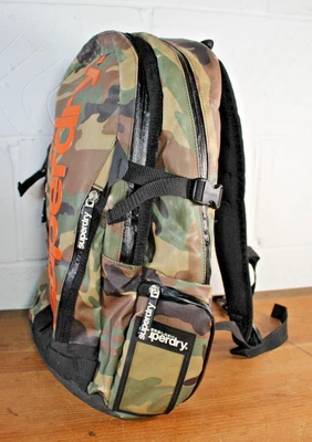 £24.99 • Buy Superdry Large Camo / Orange Utility Waterproof Backpack Rucksack Unisex Bag