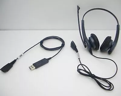 GN Netcom GN2000 Stereo Noise Canceling QD Headset + Jabra Link 230 For MOC LYNC • £75.95